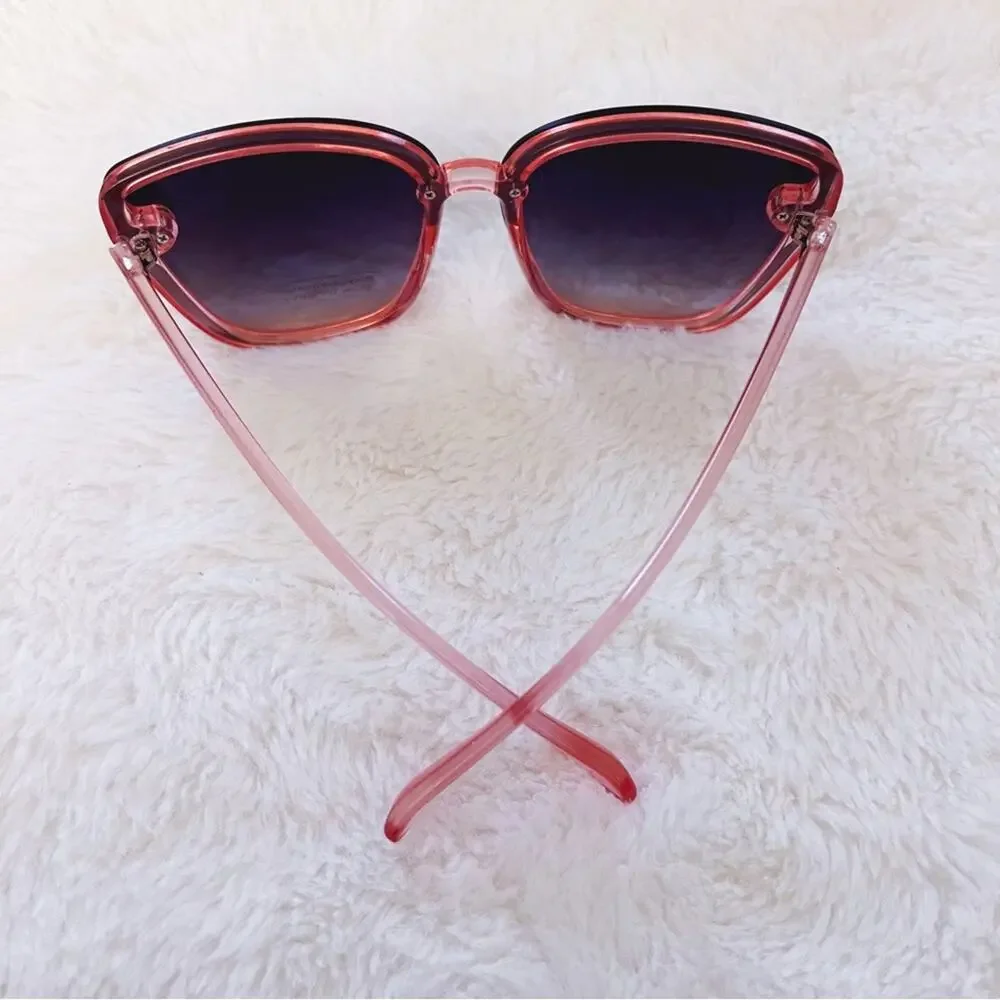 Giselle Black & Pink Oversized Cat Eye Sunglasses